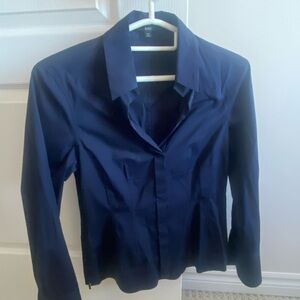 HUGO BOSS Navy Blue Button-Up Shirt
